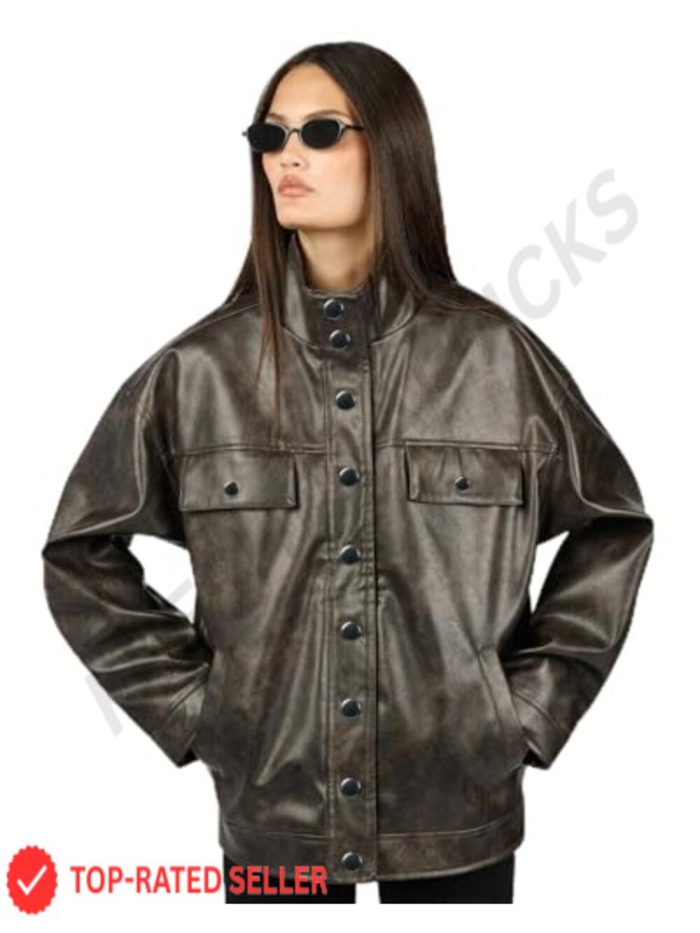 90s Leather Jacket Womens Dark Brown Moto Zip Fall